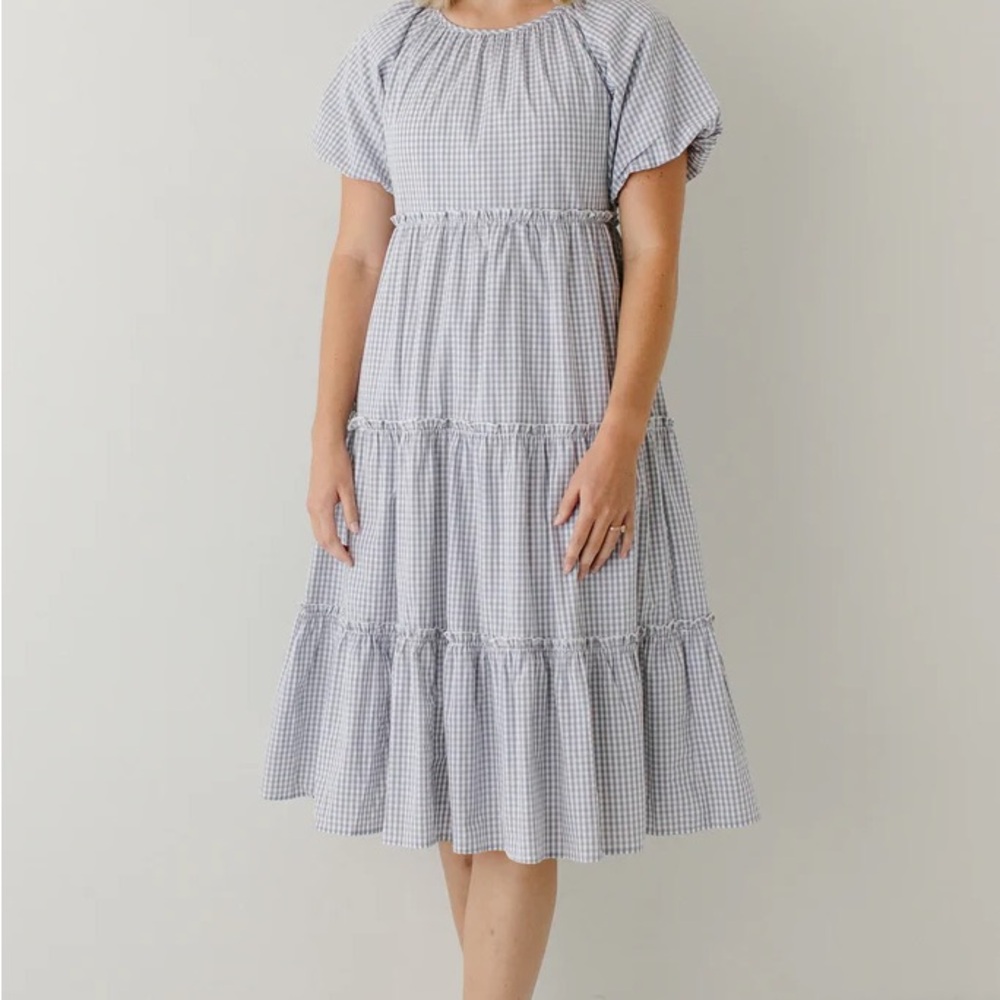 NTW Mikarose Gray Gingham Dress